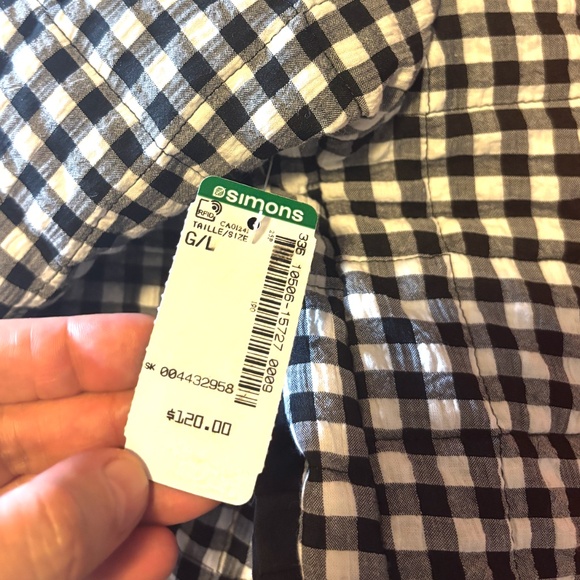 Stoosh black and white gingham reversible quilted blazer jacket NWT - Picture 10 of 11